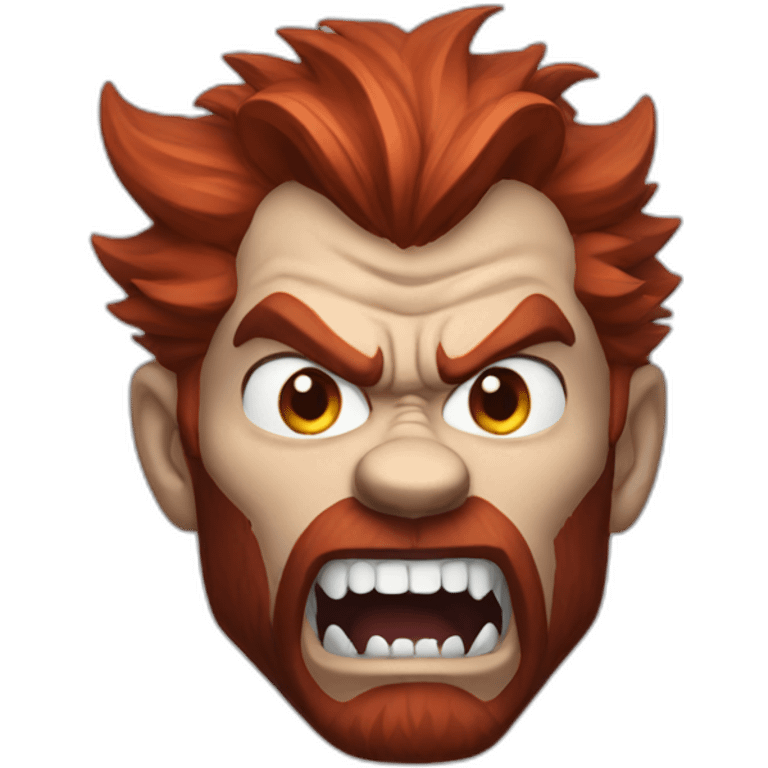 werewolf-with-red-hair-furious-fang emoji