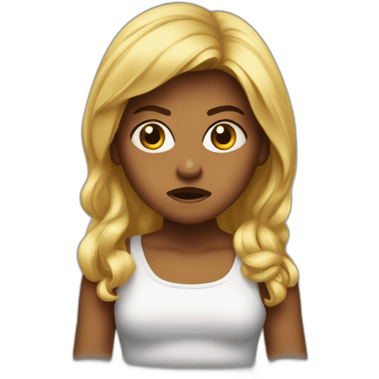 Girl métisse angry emoji