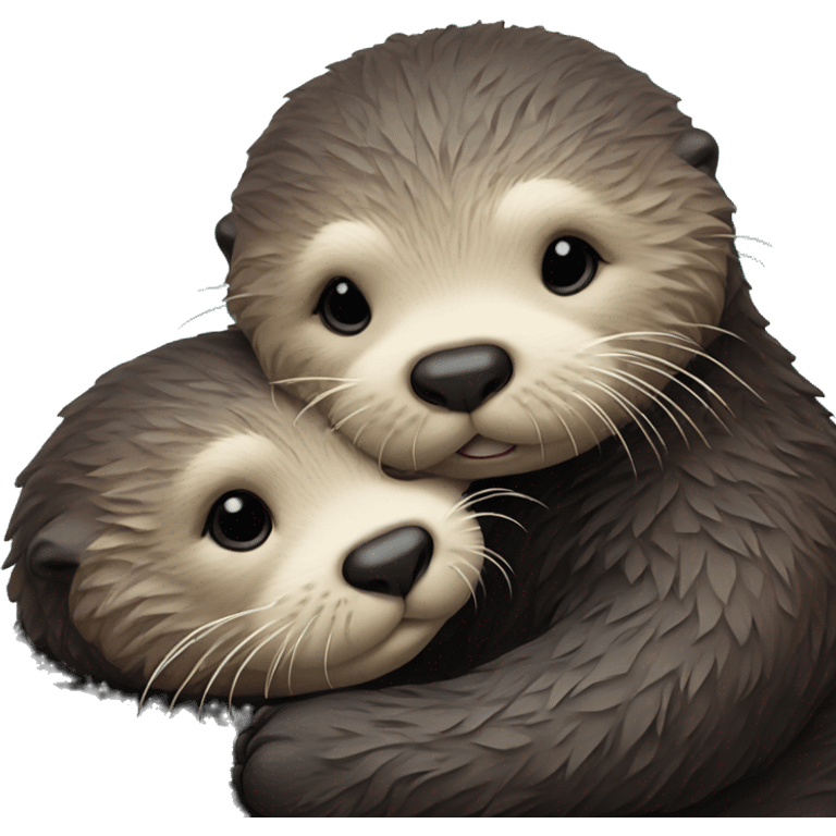 Sea otter's cuddling  emoji