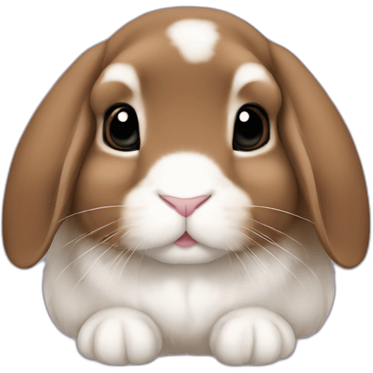 holland lop brown rabbit with floppy ears emoji