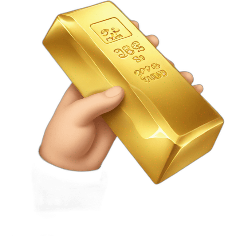 gold bar in hand emoji