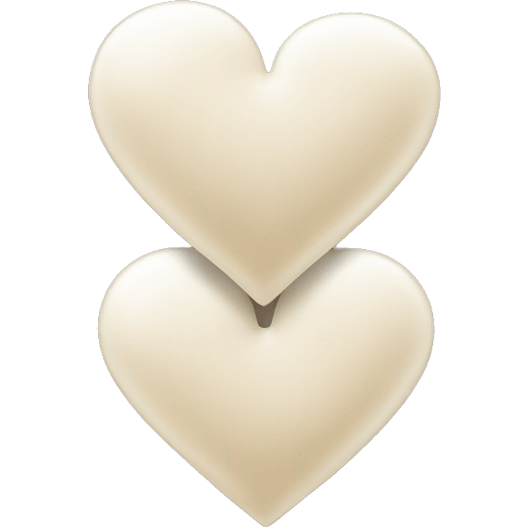 Two hearts, Beige bigger, white smaller emoji