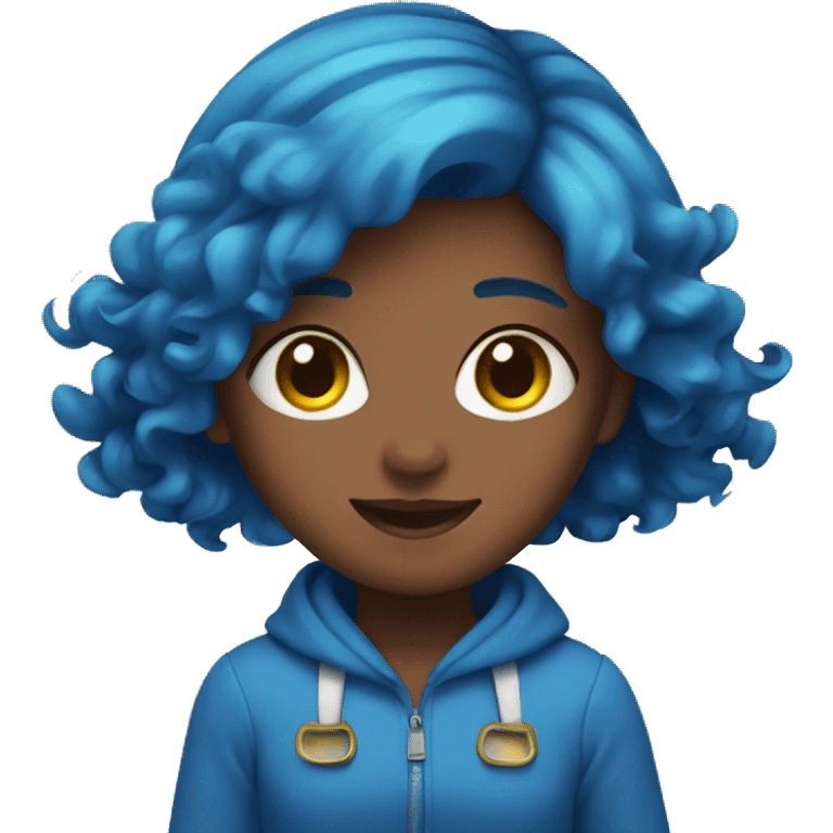 Girl with blue hai emoji