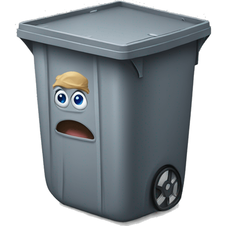 trash can with rms and legs that is running emoji