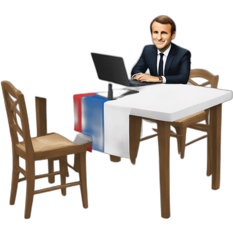 Macron sur une table emoji