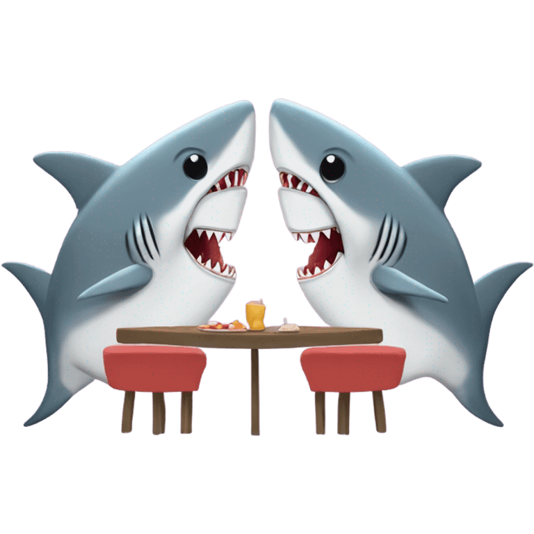 Shark on a date with about her shark emoji