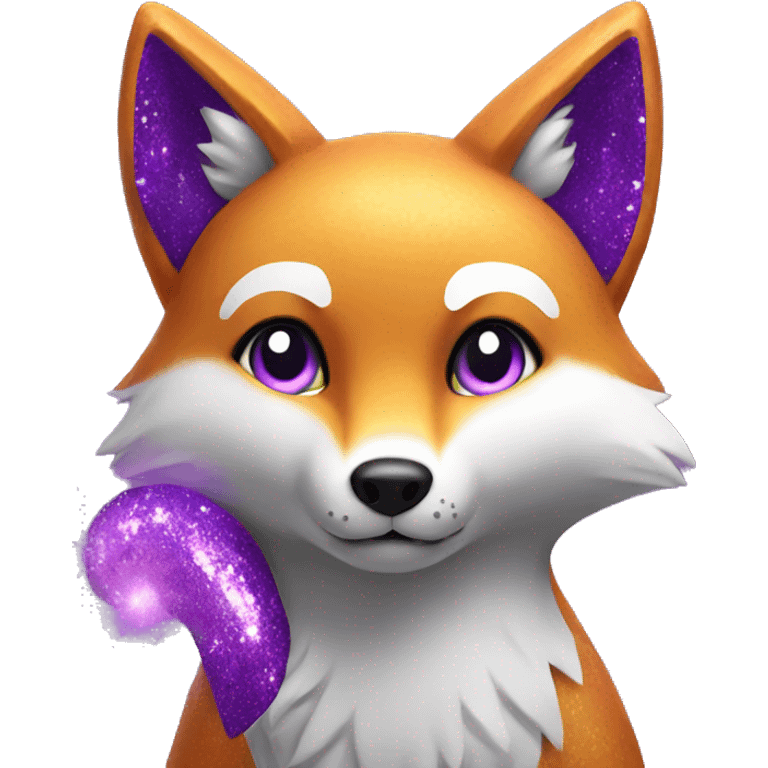 purple fox with a glittery tail emoji