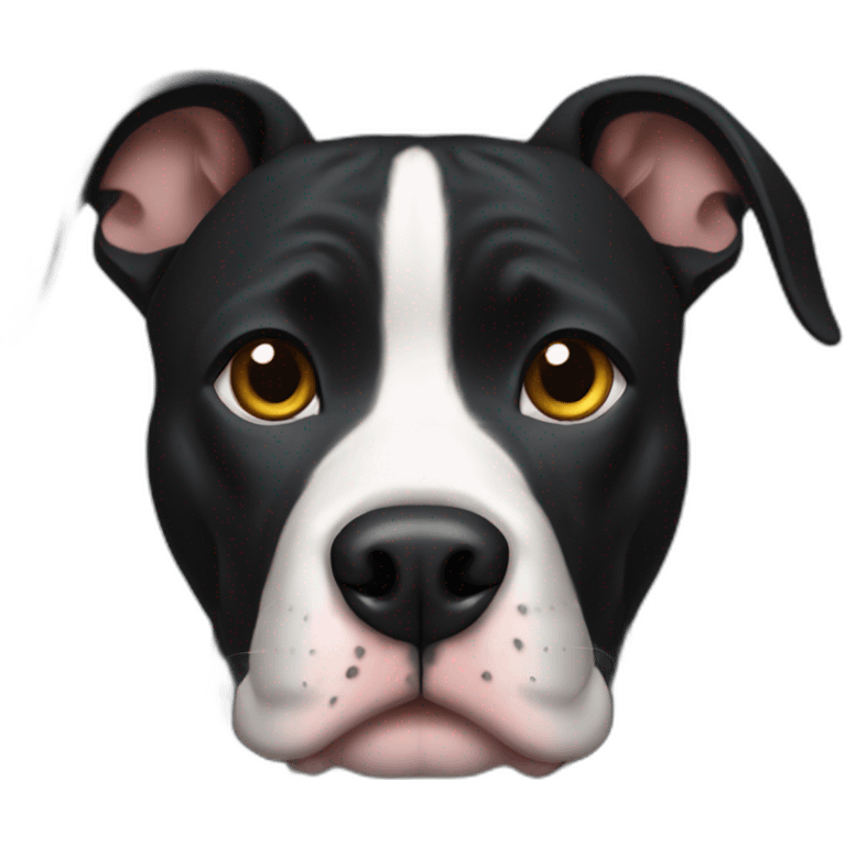 black pitbull with cropped ears emoji