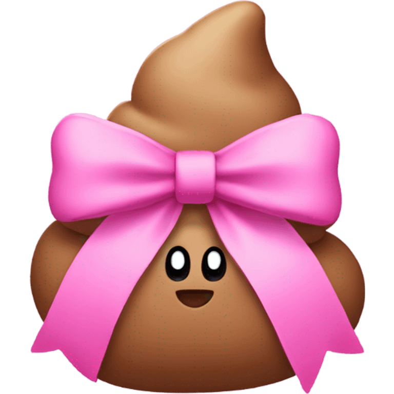 Pink poop with pink bow emoji