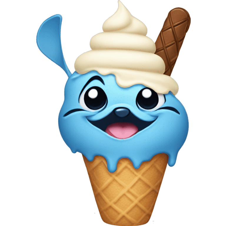 stitch woth ice cream emoji