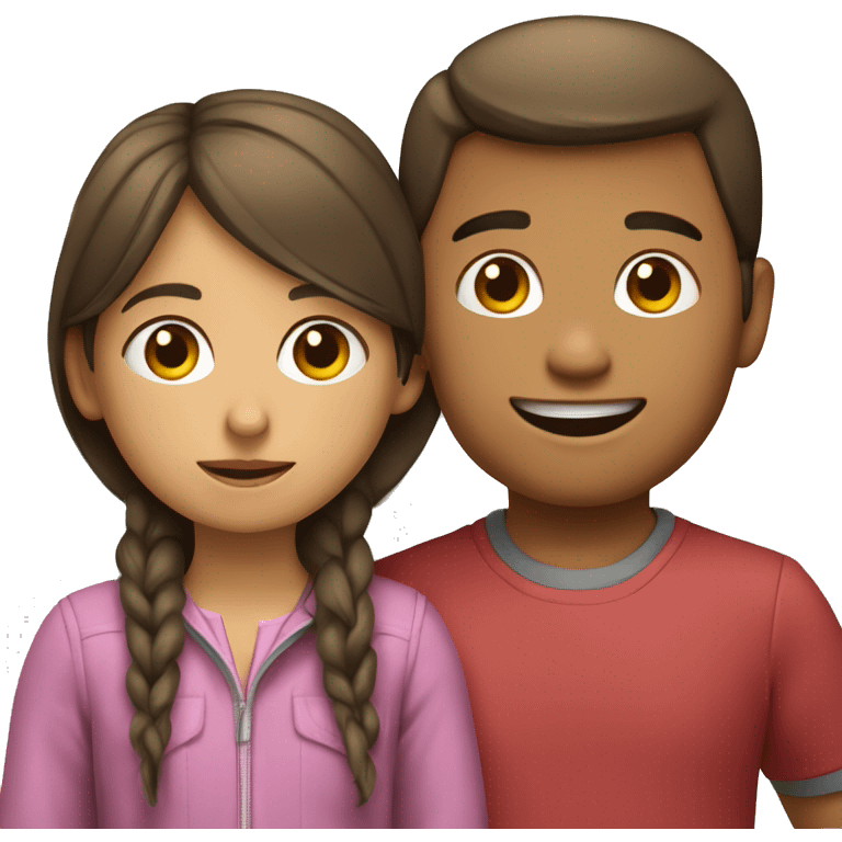 Un niño bajo y una niña alta emoji