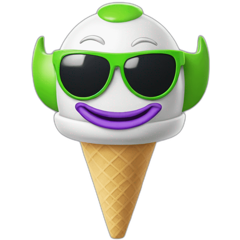 Buzz lightyear with sunglasses eat icecream emoji