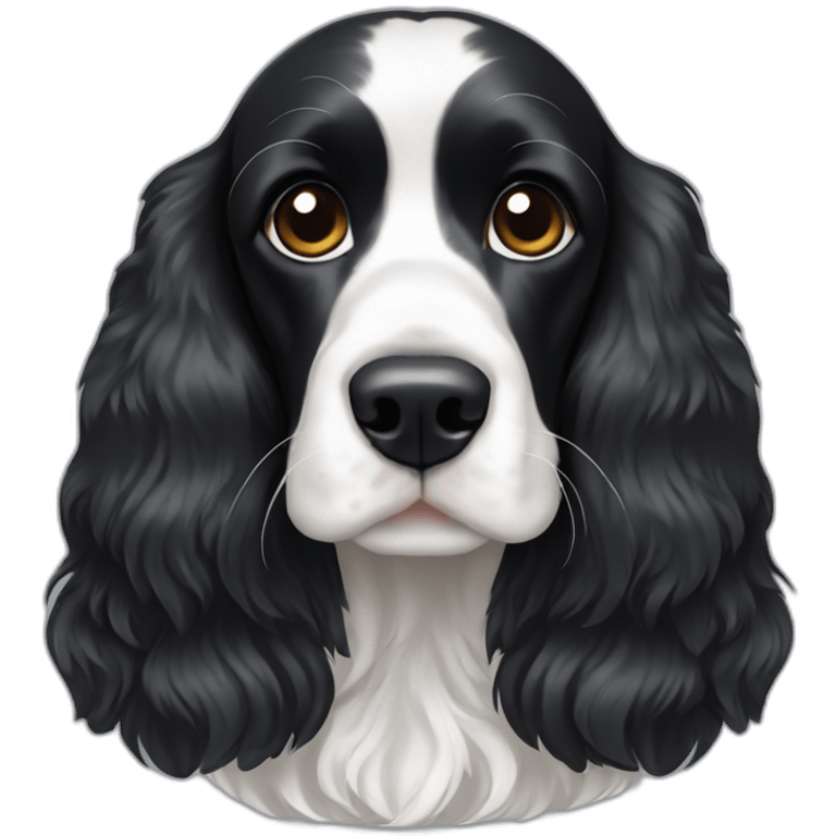 white and black English cocker spaniel emoji