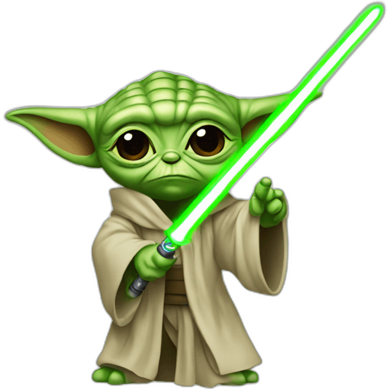 Yoda avec un sabre laser emoji