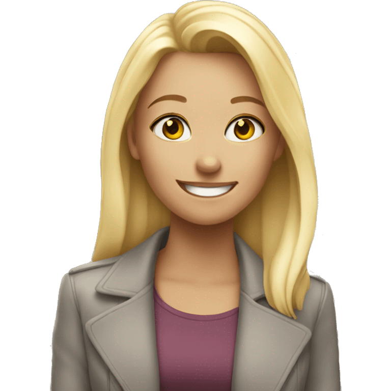 smiling blonde in cityscape emoji