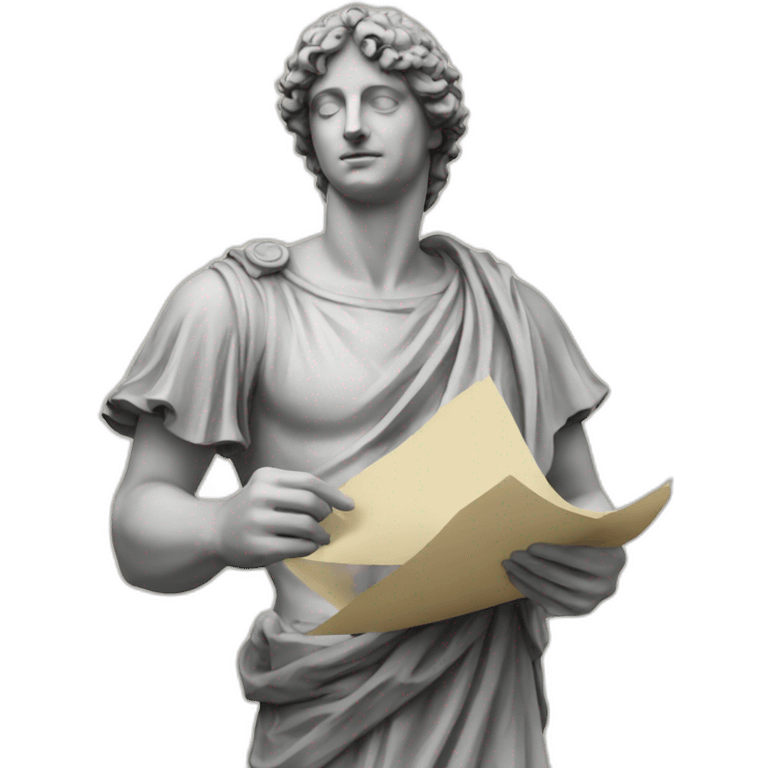 statue holding papers italy emoji