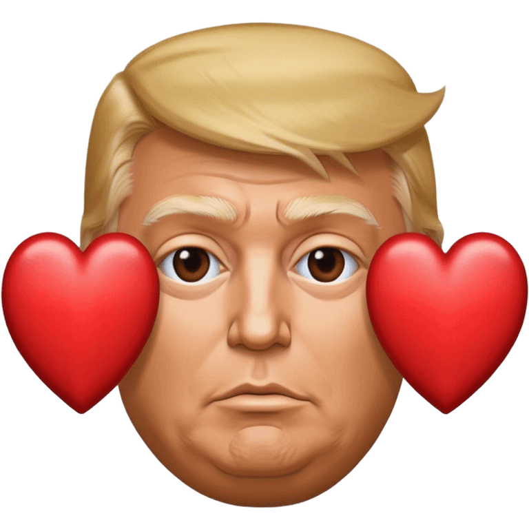 trump shows a heart emoji