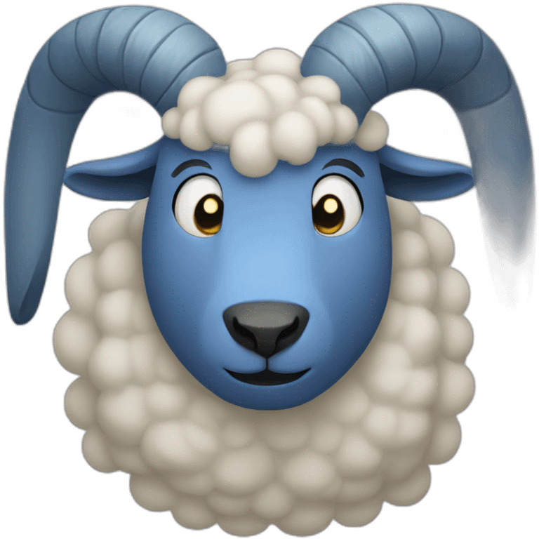 Blue sheep with small horns emoji