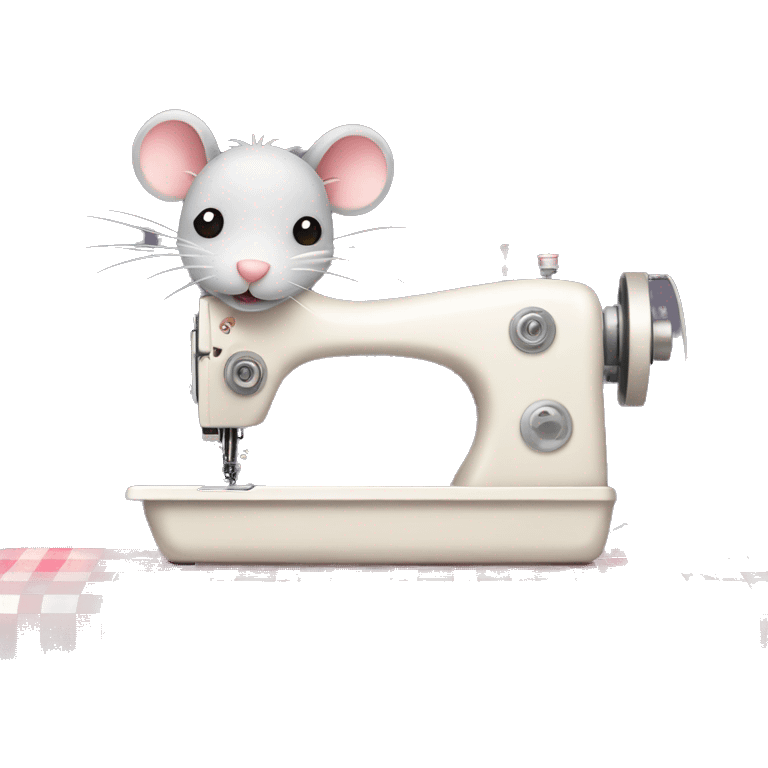 kawaii rat using a sewing machine  emoji