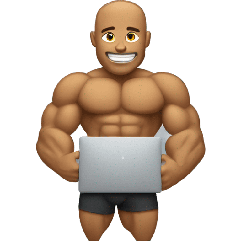 Body builder holding macbook emoji