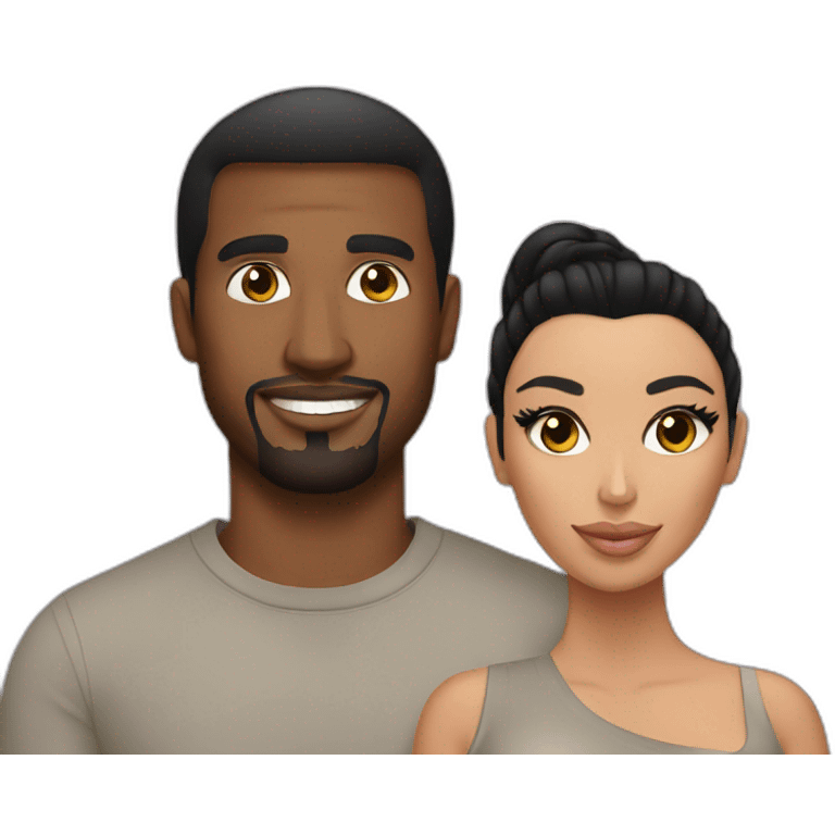 Kim Kardashian with her husband  emoji