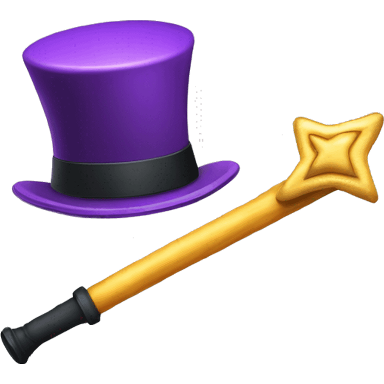 tophat and magic wand emoji