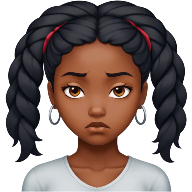 Beautiful black girl sulking emoji