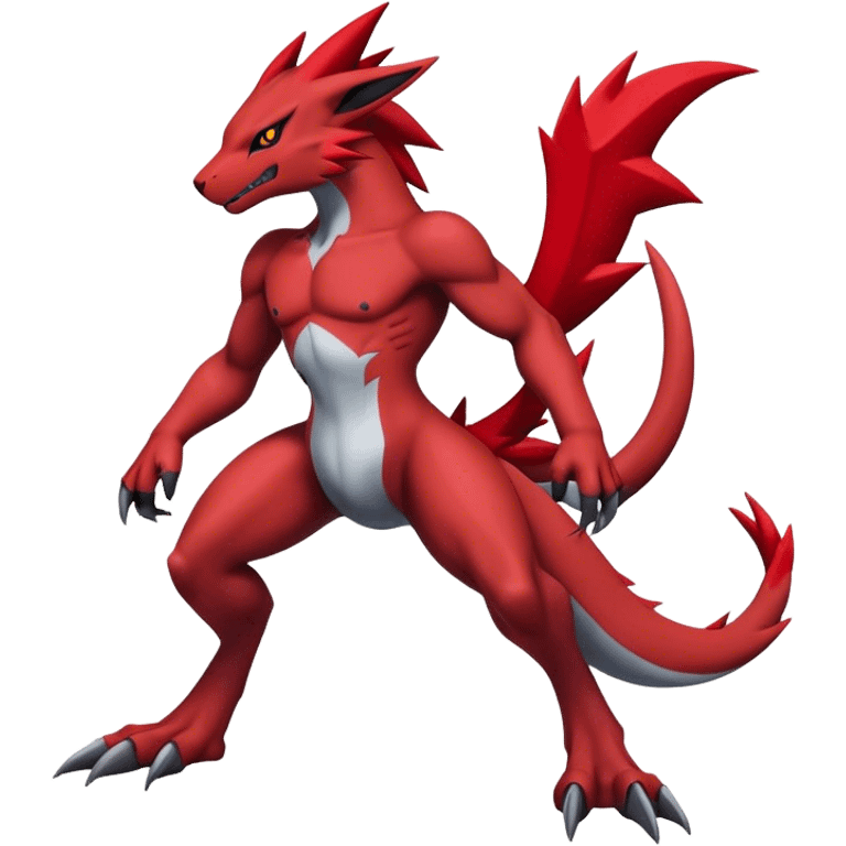 Edgy Cool Beautiful Guilmon-Zoroark full body emoji