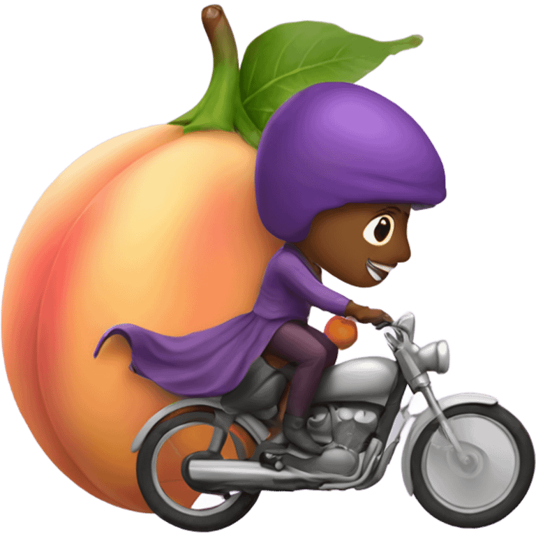 peach riding eggplant  emoji