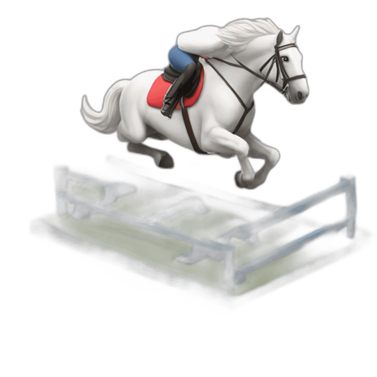 Cheval sauté un obstacle emoji