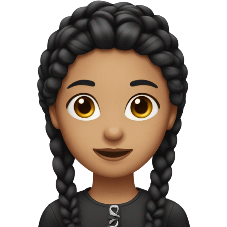 A girl with black girl braids emoji