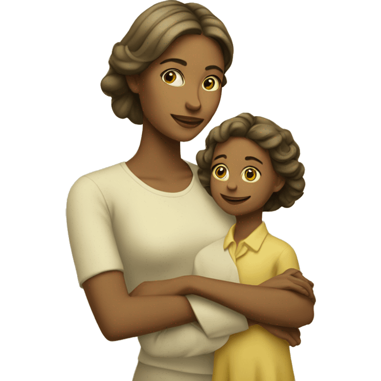 mother and daughter yellow emoji