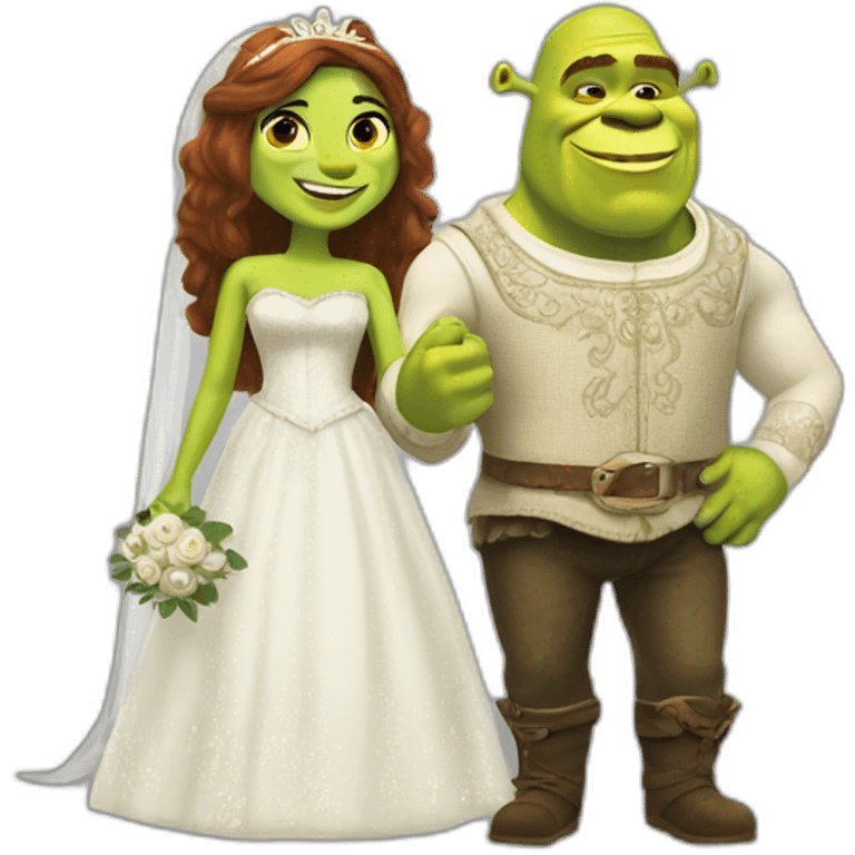 Shrek and Fiona married emoji