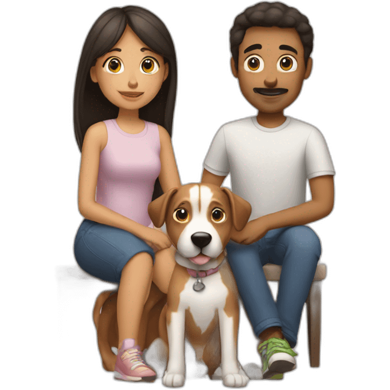 Family with 2 dogs emoji