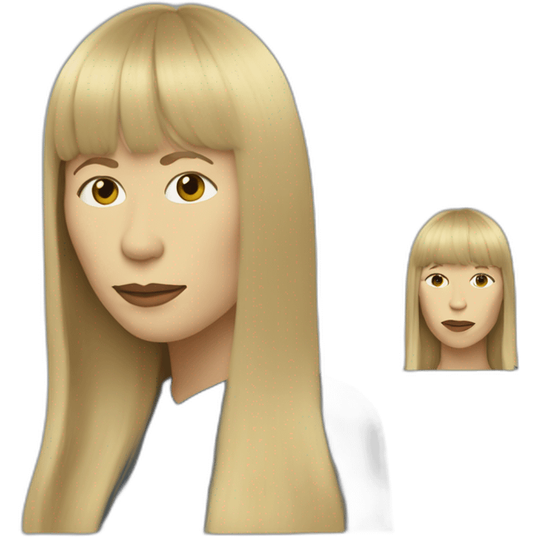 joni Mitchell with bangs emoji