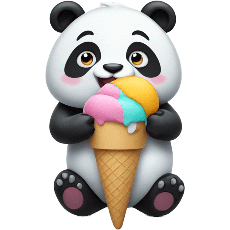 Panda eating ice cream emoji