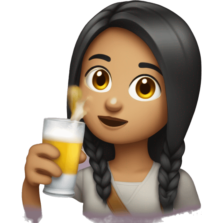 an argentine girl drinking malb emoji