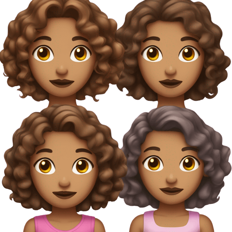 Light skin blasian, curly brown hair, mermaid and sleepy brown eyes, full pink lips, a girl emoji