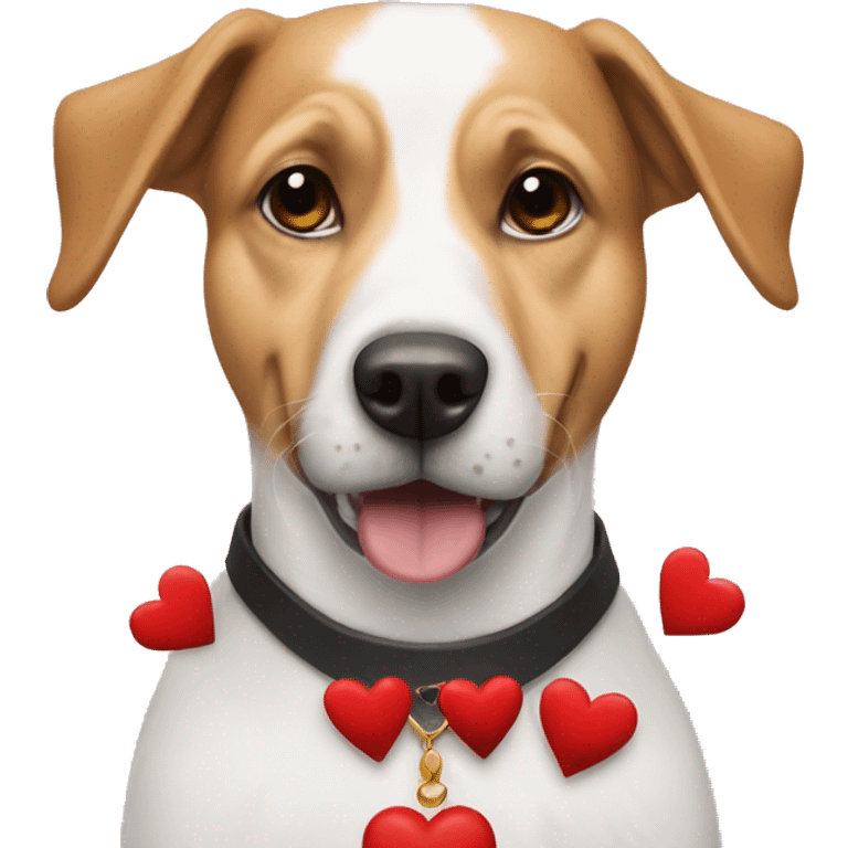 Dog pastor alemán with hearts  emoji