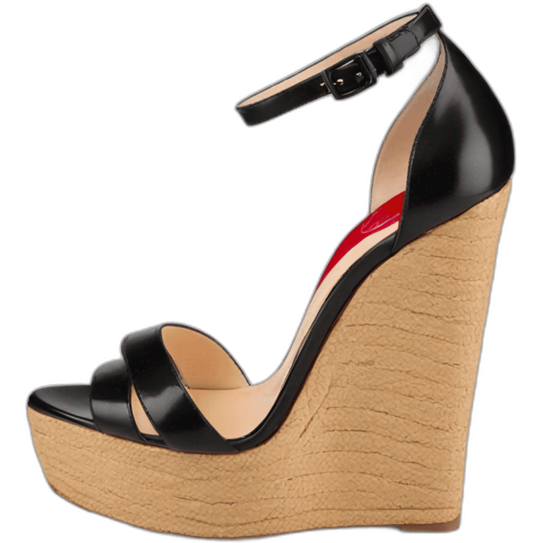 Platform wedges black louboutin sandal emoji