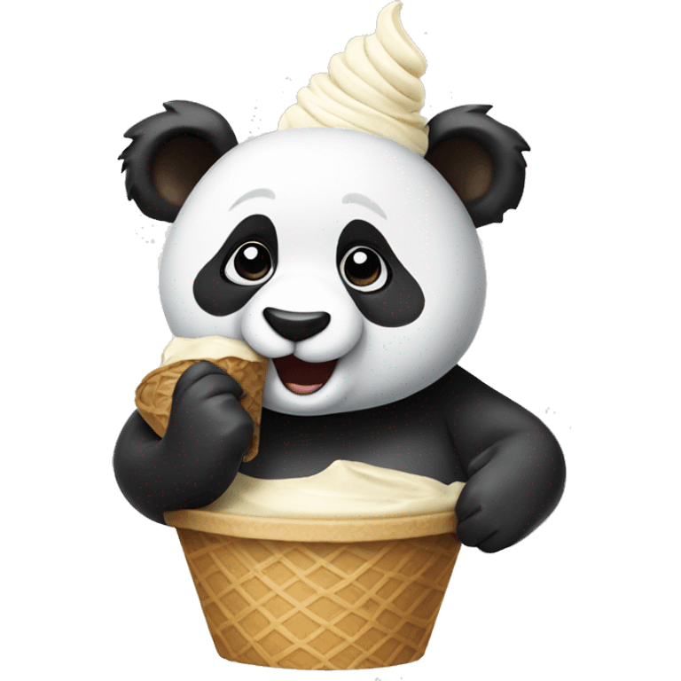 Panda eating ice cream emoji