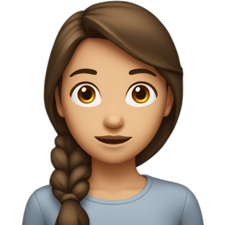 Fille brune avec une queue de cheval  emoji