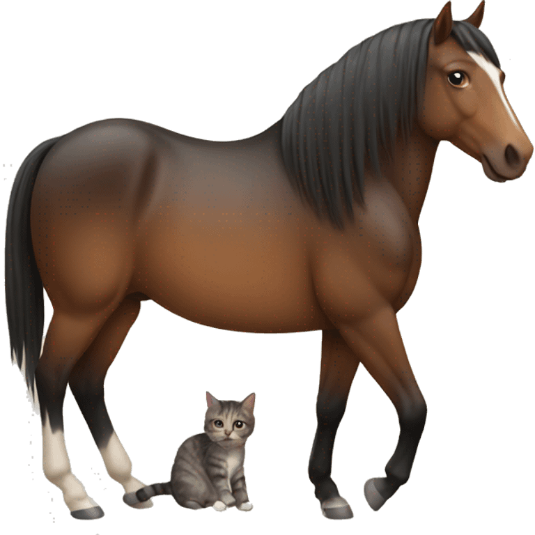 Horse with cat on its back emoji