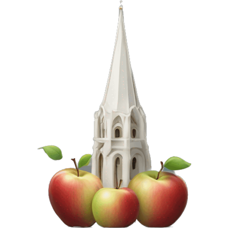 spire made from an apple emoji