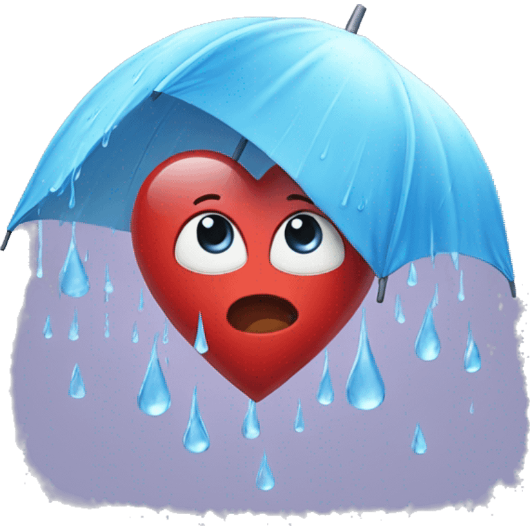 Heart with rain emoji