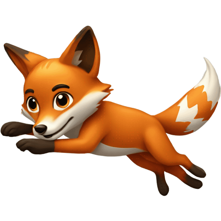 Trampolining fox emoji