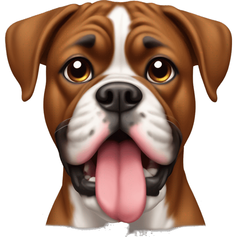 Boxer dog brown with tongue emoji