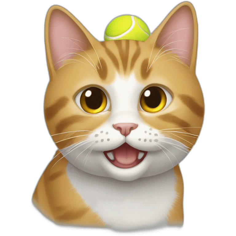 Cat playing with tennis ball emoji