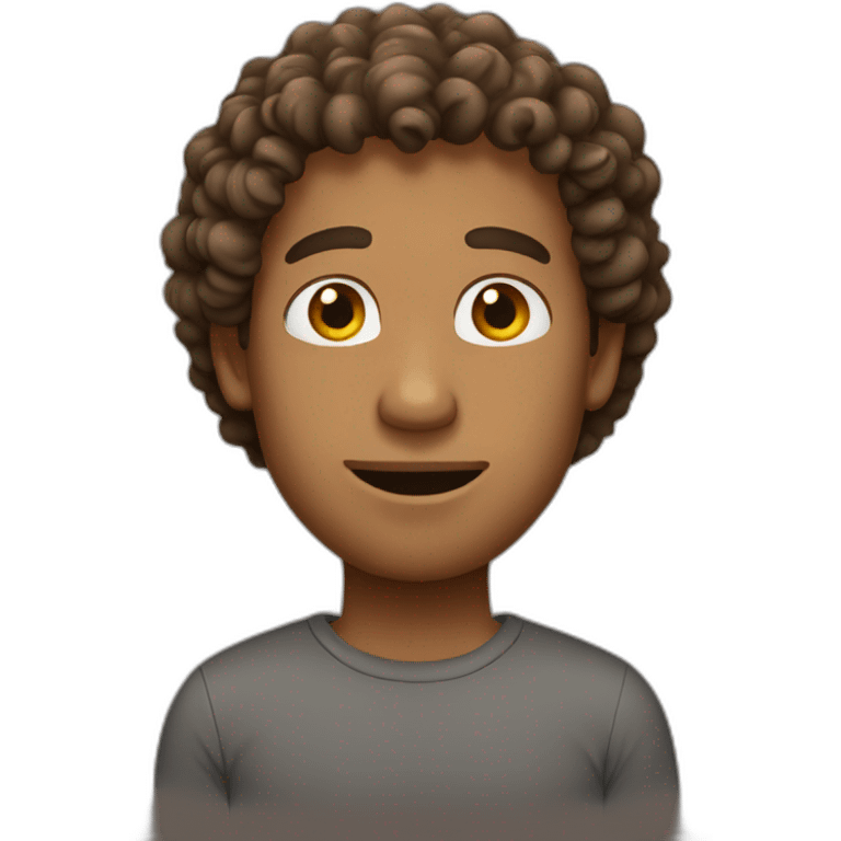 A brown  tall guy with curly hair  emoji