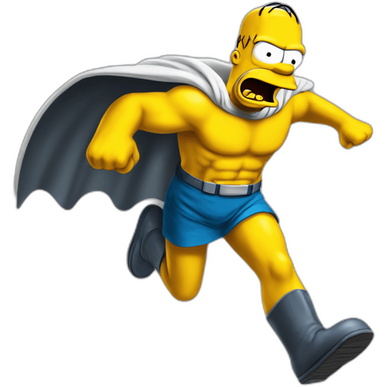 homer simpson superhero flying emoji